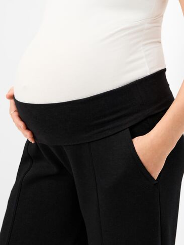 Old Navy Maternity Bounce Fleece Rollover-Waist Wide-Leg Pants - Black Jack in Saudi Arabia