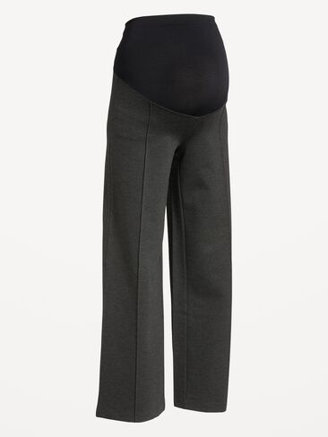 Old Navy Maternity Rollover-Waist Stevie Wide-Leg Pants - Dark Heathered Gray in Saudi Arabia