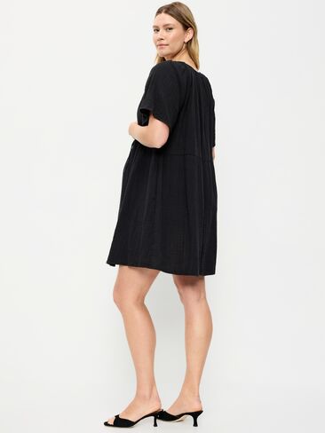 Old Navy Maternity Crinkle Gauze Flutter-Sleeve Mini Swing Dress - Black Jack in Saudi Arabia