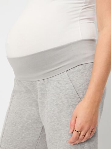 Old Navy Maternity Bounce Fleece Full-Panel Wide-Leg Sweatpants - Heather Gray in Saudi Arabia