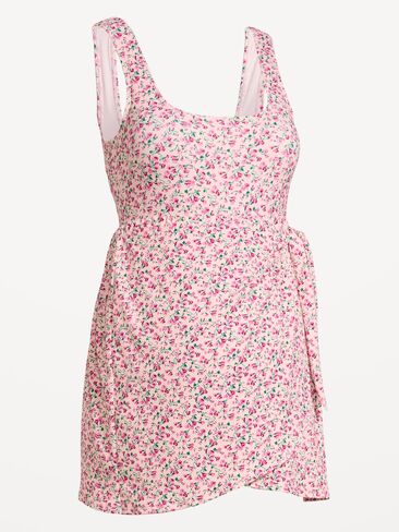 Old Navy Maternity Classic Wrap Swim Dress - Pink Floral in Saudi Arabia