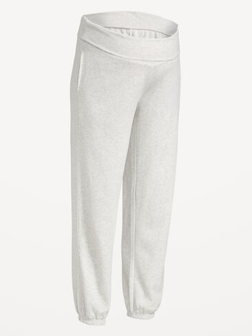 Old Navy Maternity Rollover-Waist Fleece Jogger Sweatpants - Light Gray Heather in Saudi Arabia