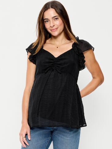 Old Navy Maternity Ruffle-Sleeve Top - Black Jack in Saudi Arabia