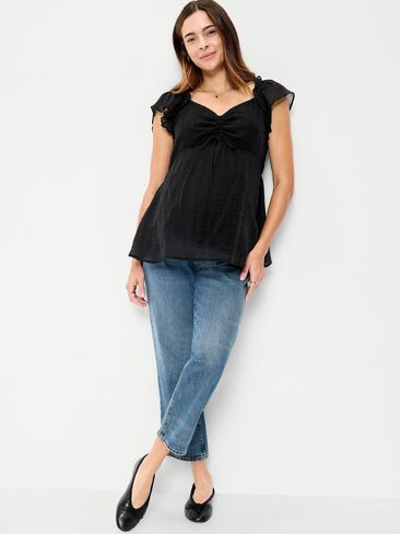 Old Navy Maternity Ruffle-Sleeve Top - Black Jack in Saudi Arabia