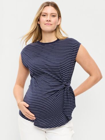 قميص جيرسي للحوامل برباط جانبي من Old Navy - شريط كحلي in Saudi Arabia