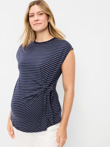 قميص جيرسي للحوامل برباط جانبي من Old Navy - شريط كحلي in Saudi Arabia
