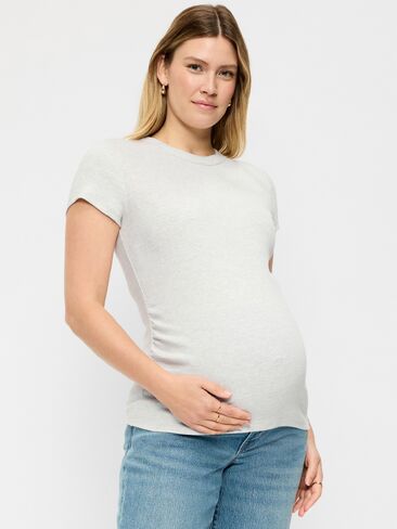 Old Navy Maternity Snug Short-Sleeve T-Shirt - Light Gray Heather in Saudi Arabia