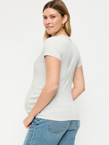 Old Navy Maternity Snug Short-Sleeve T-Shirt - Light Gray Heather in Saudi Arabia
