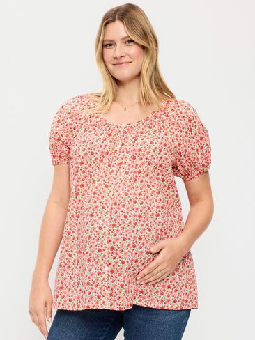 Old Navy Maternity Airy Button-Down Top - Red Floral in Saudi Arabia