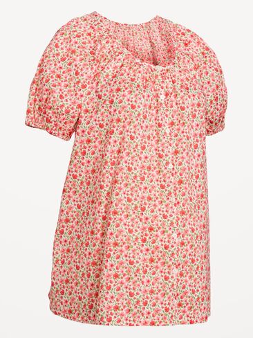 Old Navy Maternity Airy Button-Down Top - Red Floral in Saudi Arabia