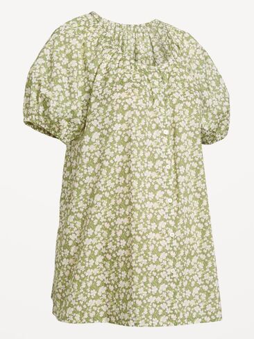 Old Navy Maternity Airy Button-Down Top - Green Floral in Saudi Arabia