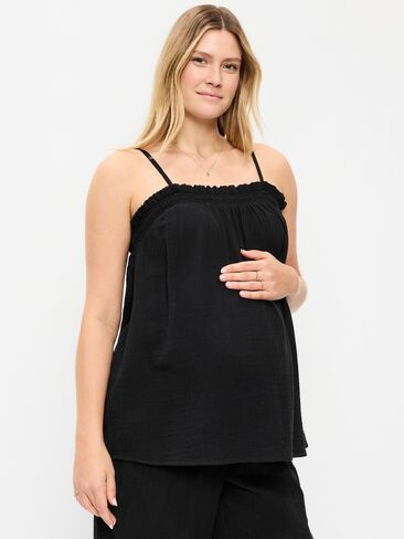 Old Navy Maternity Crinkle Gauze Tank Top - Black Jack in Saudi Arabia