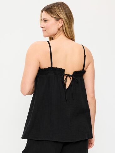 Old Navy Maternity Crinkle Gauze Tank Top - Black Jack in Saudi Arabia