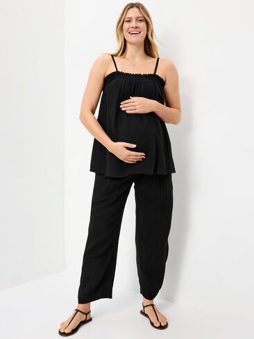 Old Navy Maternity Crinkle Gauze Tank Top - Black Jack in Saudi Arabia