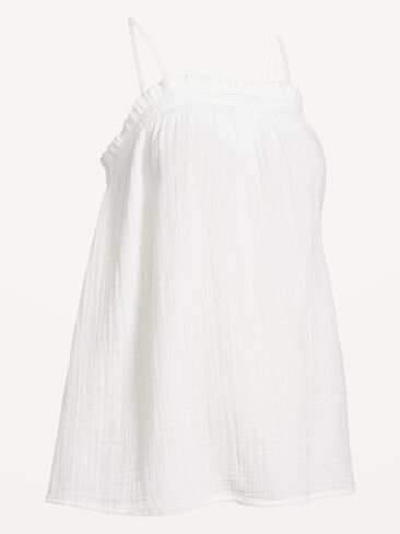 Old Navy Maternity Crinkle Gauze Tank Top - White Lilies in Saudi Arabia
