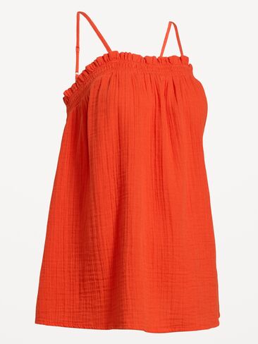 Old Navy Maternity Crinkle Gauze Tank Top - Ornament Orange in Saudi Arabia