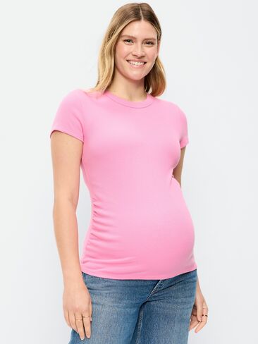 Old Navy Maternity Snug Short-Sleeve T-Shirt - HYDRANGEA PINK in Saudi Arabia