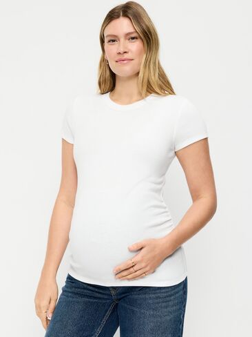 Old Navy Maternity Snug Short-Sleeve T-Shirt - White Lilies in Saudi Arabia