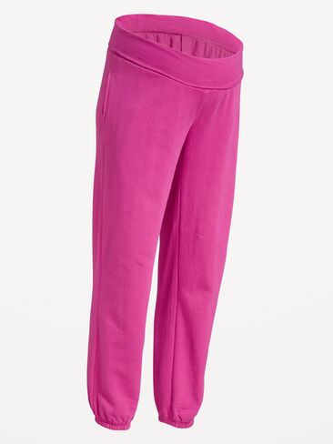 Old Navy Maternity Rollover-Waist Fleece Jogger - Dragonfruit in Saudi Arabia