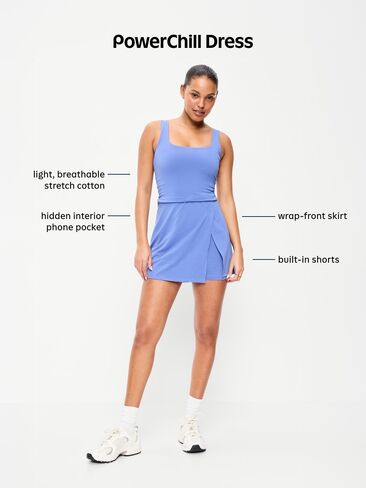 فستان رياضي PowerChill من Old Navy ذو ظهر مجوف - الفاوانيا الكهربائية in Saudi Arabia