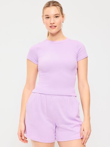 تي شيرت Old Navy Exhale بدون خياطة مضلع - WILD ASTER in Kuwait
