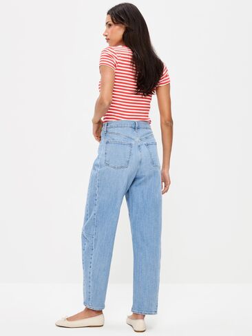 بنطال جينز Old Navy عالي الخصر عند الكاحل - أزرق فاتح in Saudi Arabia