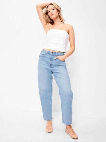 بنطال جينز Old Navy عالي الخصر عند الكاحل - أزرق فاتح in Saudi Arabia