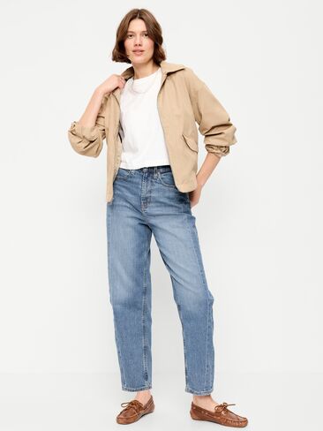 بنطال جينز Old Navy عالي الخصر عند الكاحل - أزرق فاتح in Saudi Arabia