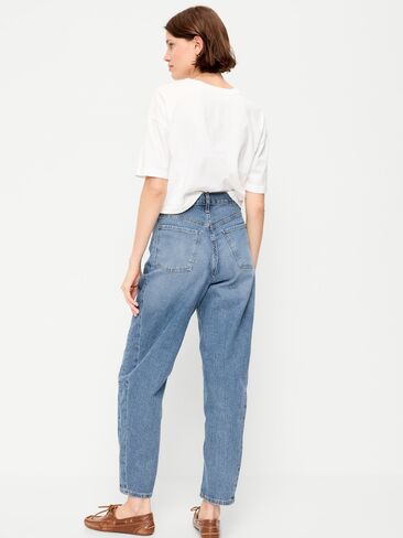 بنطال جينز Old Navy عالي الخصر عند الكاحل - أزرق فاتح in Saudi Arabia