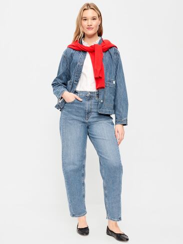 بنطال جينز Old Navy عالي الخصر عند الكاحل - أزرق فاتح in Saudi Arabia