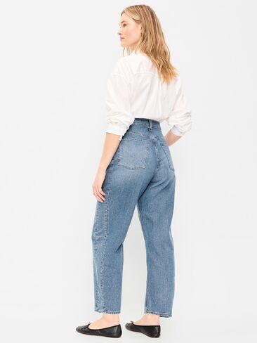 بنطال جينز Old Navy عالي الخصر عند الكاحل - أزرق فاتح in Saudi Arabia