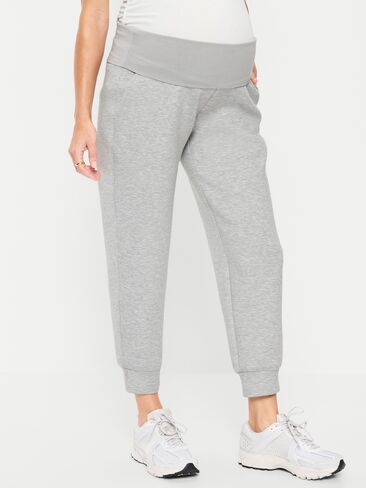 Old Navy Maternity Bounce Fleece Rollover-Waist Jogger Sweatpants - Heather Gray in Saudi Arabia