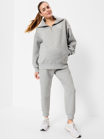Old Navy Maternity Bounce Fleece Rollover-Waist Jogger Sweatpants - Heather Gray in Saudi Arabia