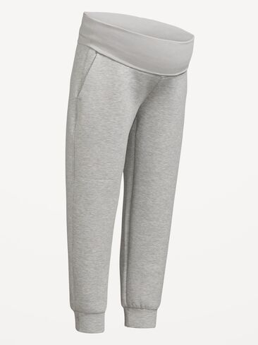 Old Navy Maternity Bounce Fleece Rollover-Waist Jogger Sweatpants - Heather Gray in Saudi Arabia