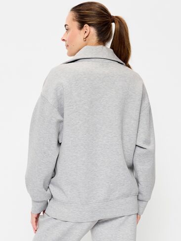 بلوفر Old Navy Maternity Bounce Fleece نصف سحاب - رمادي منقط in Saudi Arabia