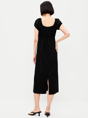 Old Navy Short-Sleeve Scoop-Neck Midi Dress - Black Jack in Saudi Arabia