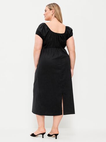 Old Navy Short-Sleeve Scoop-Neck Midi Dress - Black Jack in Saudi Arabia