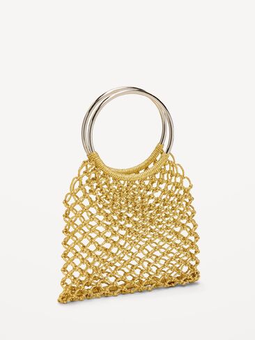 Old Navy Metallic Crochet Ring Handle Bag - Golden Hour in Saudi Arabia
