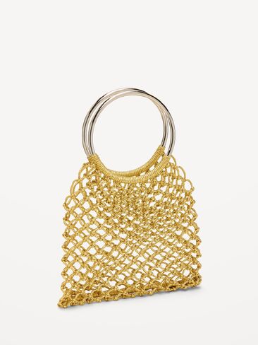 Old Navy Metallic Crochet Ring Handle Bag - Golden Hour in Saudi Arabia
