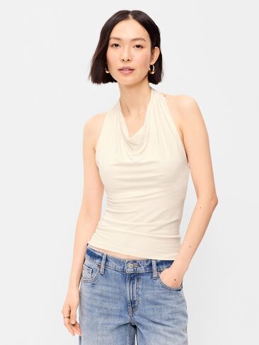 Old Navy Cowl-Neck Halter Top - Sea Salt in Saudi Arabia