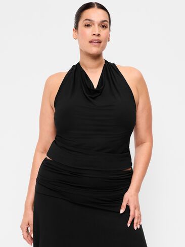 Old Navy Cowl-Neck Halter Top - Black Jack in Saudi Arabia