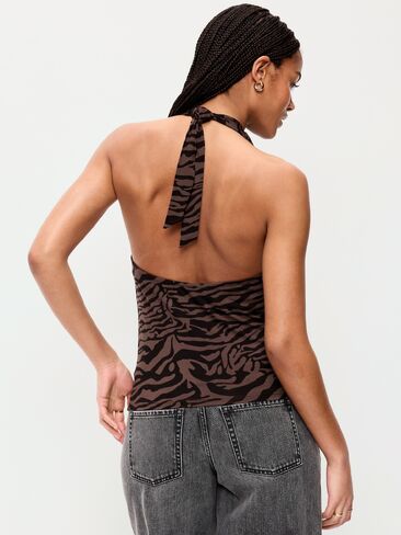 Old Navy Cowl-Neck Halter Top - Black Zebra in Saudi Arabia