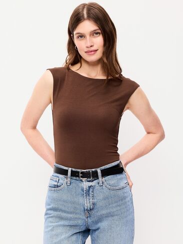 Old Navy Cap-Sleeve Tie-Back Top - Peppercorn in Saudi Arabia