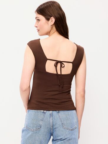 Old Navy Cap-Sleeve Tie-Back Top - Peppercorn in Saudi Arabia