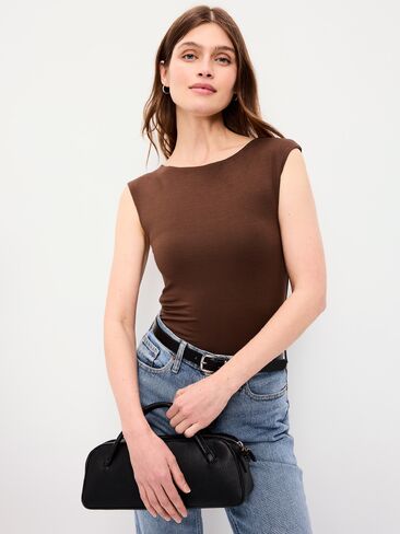 Old Navy Cap-Sleeve Tie-Back Top - Peppercorn in Saudi Arabia