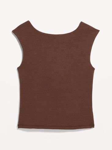 Old Navy Cap-Sleeve Tie-Back Top - Peppercorn in Saudi Arabia
