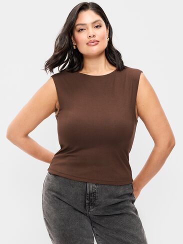 Old Navy Cap-Sleeve Tie-Back Top - Peppercorn in Saudi Arabia
