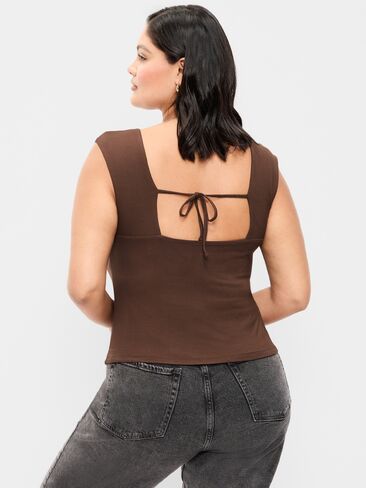 Old Navy Cap-Sleeve Tie-Back Top - Peppercorn in Saudi Arabia