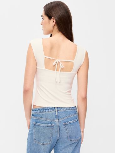 Old Navy Cap-Sleeve Tie-Back Top - Sea Salt in Saudi Arabia