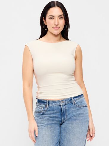 Old Navy Cap-Sleeve Tie-Back Top - Sea Salt in Saudi Arabia